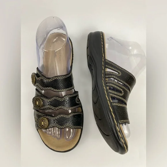 Clarks Ultimate Comfort Collection Sandals, Women's US Size 6M, Black Leather - Picture 10 of 11